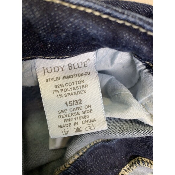 Judy Blue Jeans Womens 15/32 Blue Mom Jean Dark Wash Denim Straight Leg - Picture 6 of 10